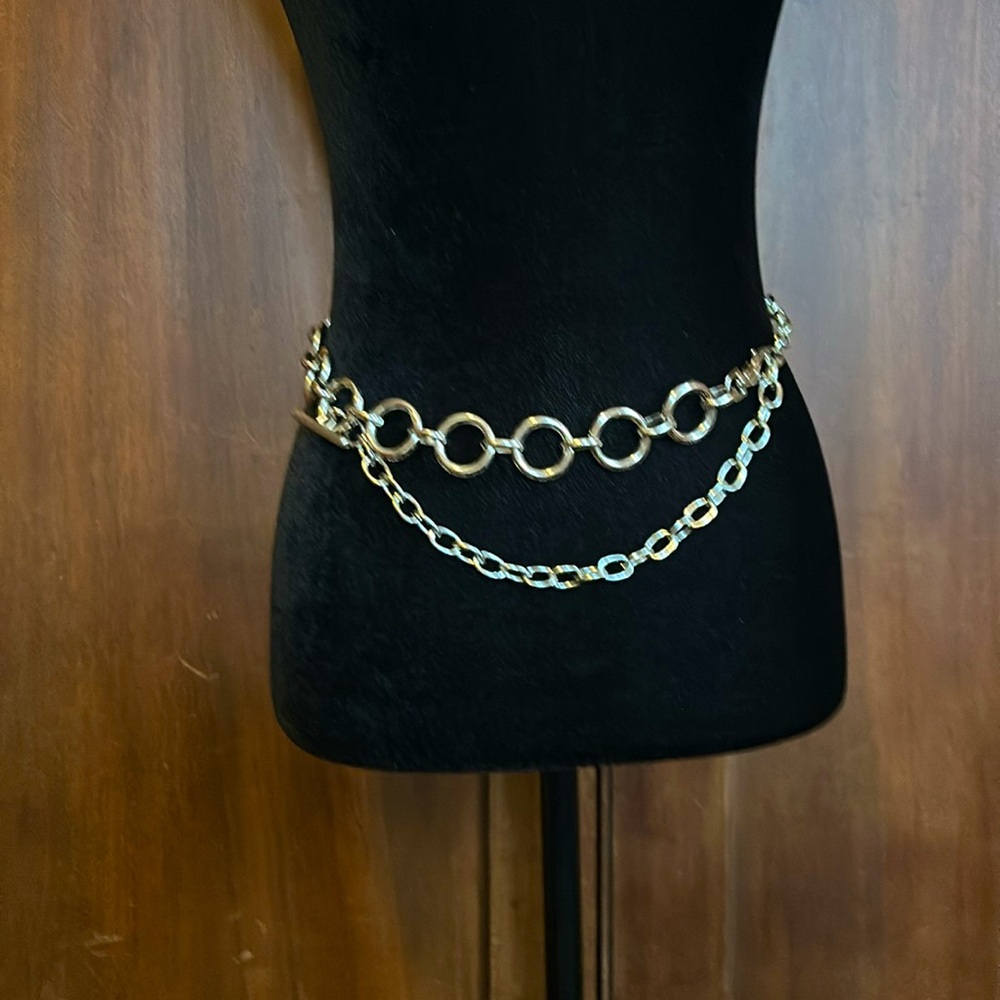 Versatile Chain Link Belt Necklace Silvertone